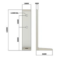 34-030-3 MODULAR SOLUTIONS SUPPORT ANGLE BRACKET<BR>30 SERIES FLOOR FASTENING W/ HARDWARE